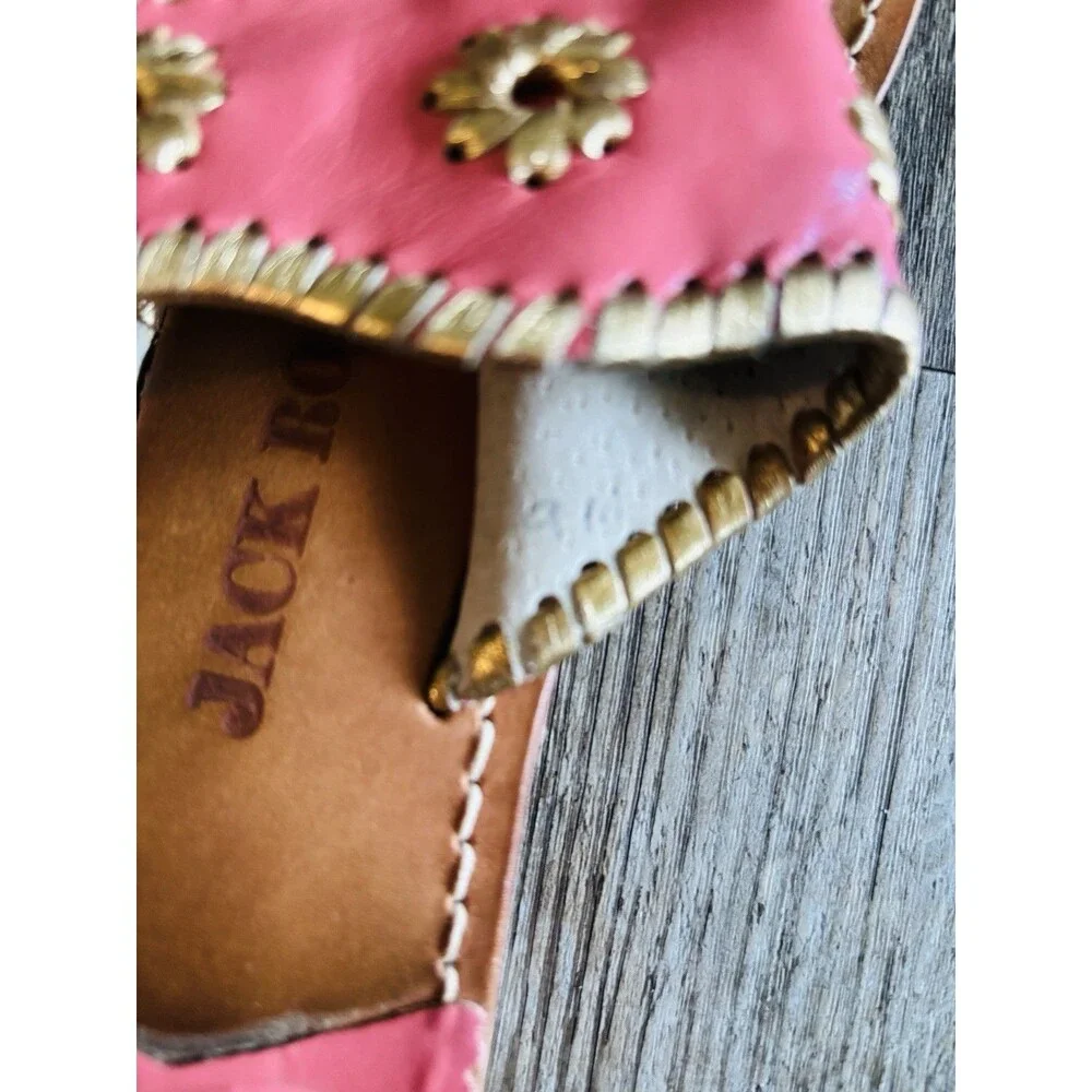 Jack Rogers Nantucket 1960’s Pink Thong Sandals USA Beach Casual WomenSize 9M